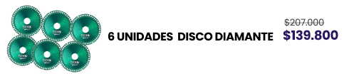 6 UNIDADES DISCO DIAMANTE $139.800